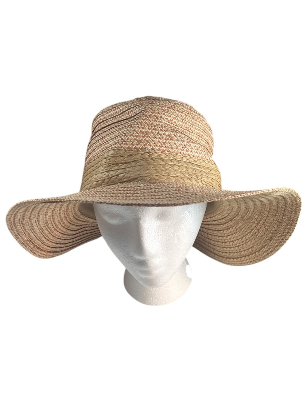 Vince Camuto Woven Raffia Adjustable Sun Hat Beach Resort Vacation Cruise